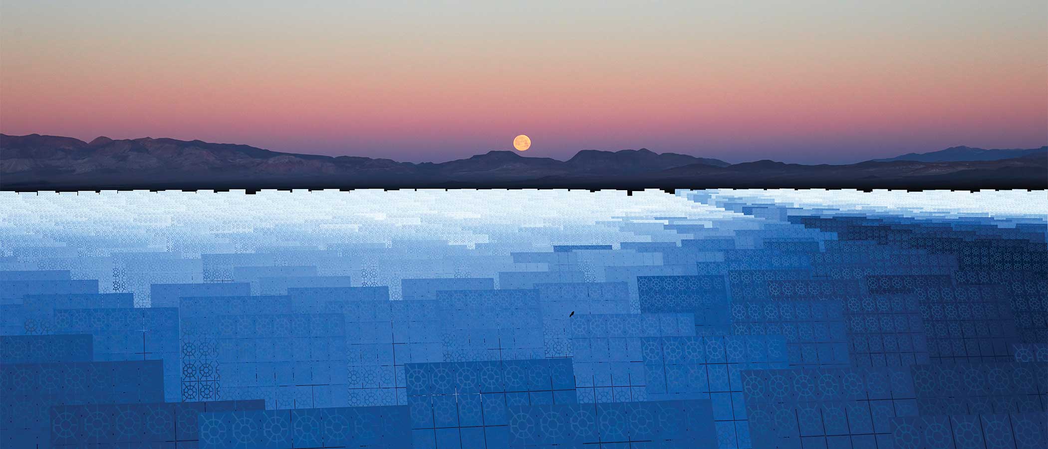 A 110-megawatt solar thermal plant located near Tonopah, Nevada.