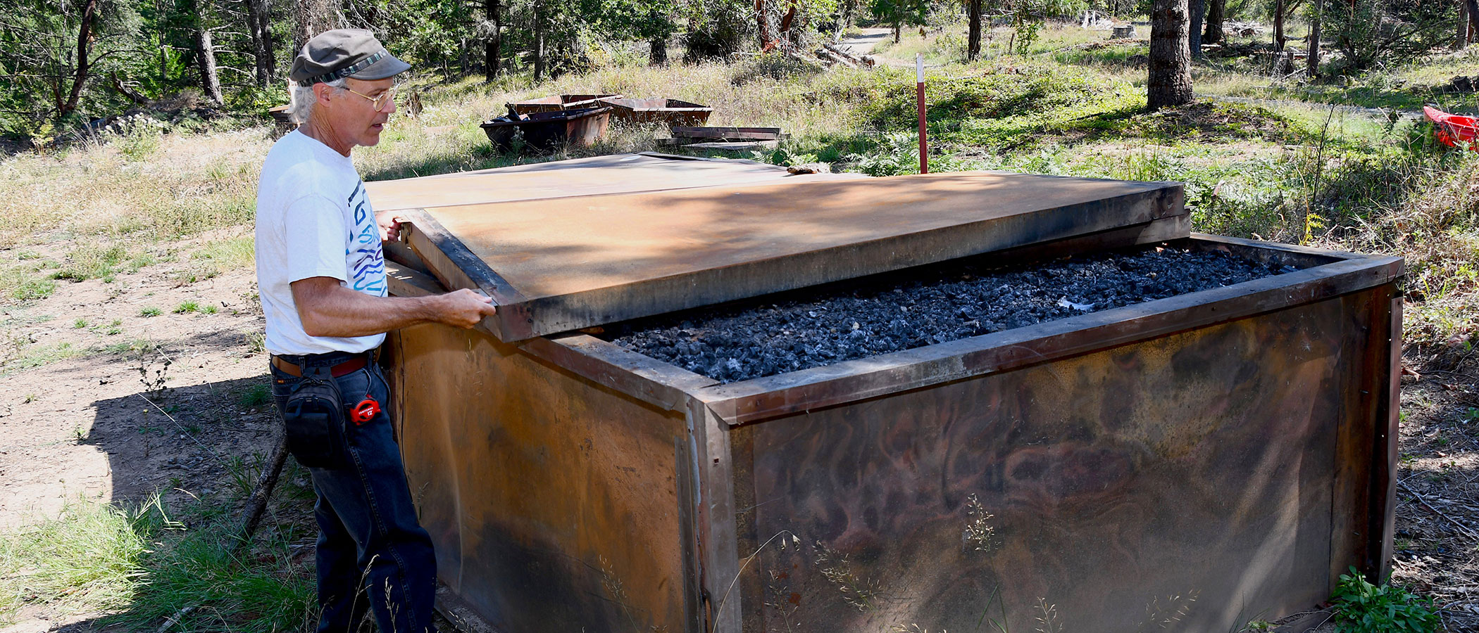 Biochar production in Oregon.